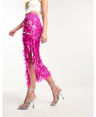 Jaded Rose shard sequin maxi skirt in pink