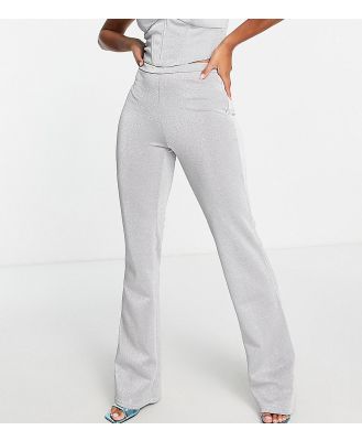 Jaded Rose Tall wide leg pants in sparkle (part of a set)-Silver