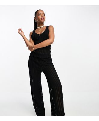 JDY exclusive textured pants in black (part of a set)