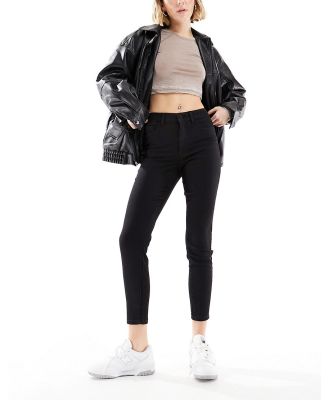 JDY high waisted skinny jeans in black