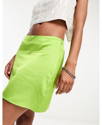 JDY satin mini skirt in lime green