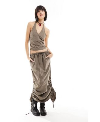 JJXX cargo maxi skirt in taupe (part of a set)-Neutra