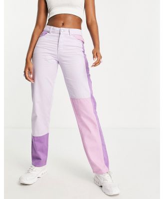 JJXX colour block straight leg jeans in purple