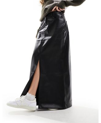 JJXX faux leather maxi skirt in black