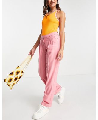 JJXX Mary high waisted tailored pants in pink