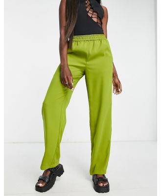 JJXX Poppy tailored dad pants in lime green