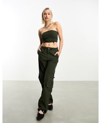 JJXX relaxed fit cargo pants in dark khaki (part of a set)-Green