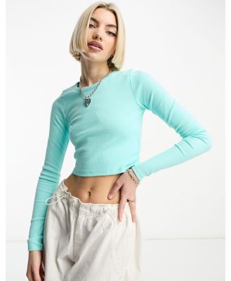 JJXX ribbed top in turquoise-Blue