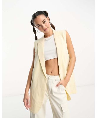 JJXX sleeveless blazer in cream-White