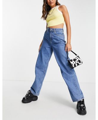 JJXX Tokyo high waisted wide leg jeans in mid blue wash