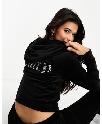 Juicy Couture velour zip through hoodie in black (part of a set)