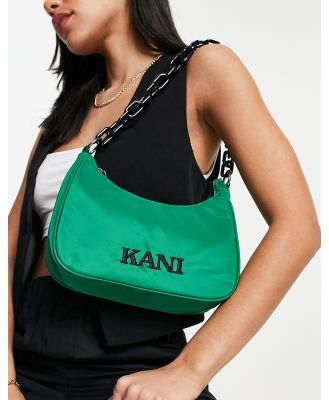 Karl Kani retro handbag in green satin
