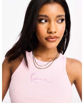 Karl Kani signature logo racer crop tank top in pink