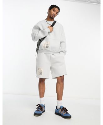 Karl Kani small signature jersey shorts in dusty blue (part of a set)