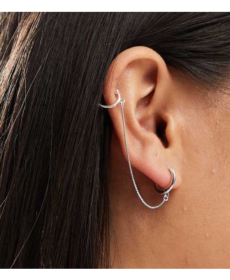 Kingsley Ryan hoop and chain ear cuff in sterling silver