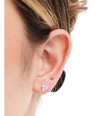 Kingsley Ryan sterling silver crystal cluster star stud earrings in silver