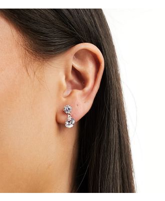 Kingsley Ryan sterling silver double crystal drop earrings in silver