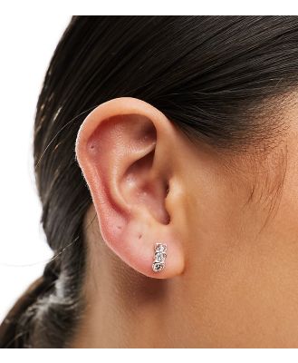 Kingsley Ryan sterling silver gem heart stud earrings