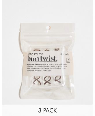 Kitsch Brown Bun Twist - 3 pack-No colour