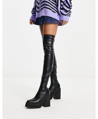 Koi Damar chunky over the knee boots in black
