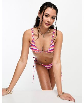 Kulani Kinis twin strap bralet bikini top in Wave Runner-Multi
