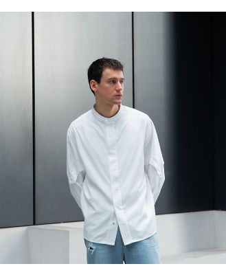 Labelrail x Isaac Hudson soft oversized sleeve detail shirt in off white