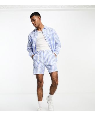 Labelrail x Stan & Tom deckchair stripe shorts in blue and white (part of a set)