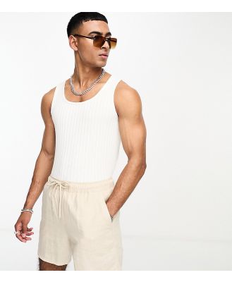 Labelrail x Stan & Tom pointelle square neck fitted singlet in white