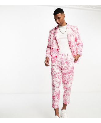Labelrail x Stan & Tom toile print cropped tapered pants in pink (part of a set)