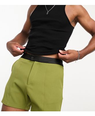 Labelrail x Stan & Tom waistband detail short-shorts in olive-Green