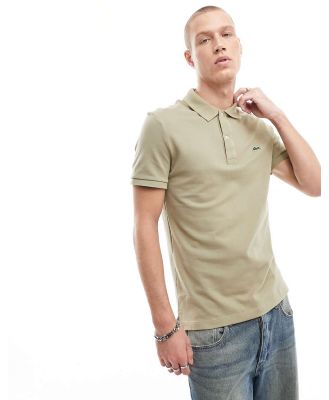 Lacoste logo polo shirt in beige-Neutral