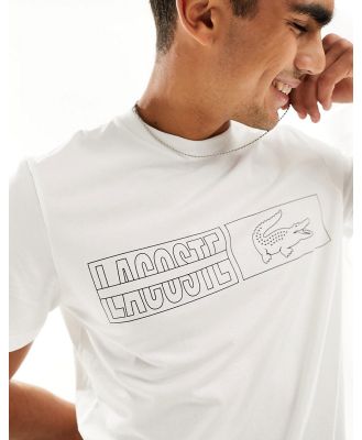Lacoste loungewear heritage graphics t-shirt in white
