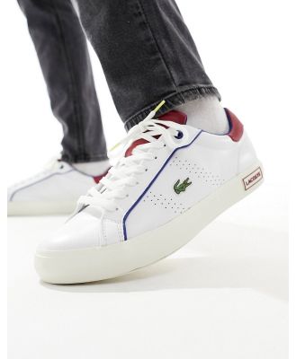 Lacoste Powercourt 2.0 sneakers in white and red