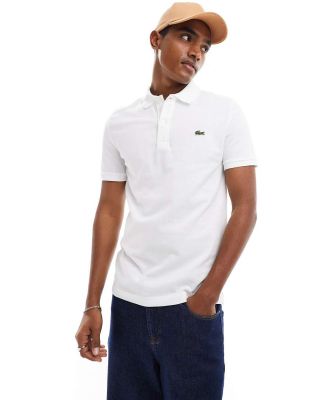 Lacoste slim fit pique polo in white