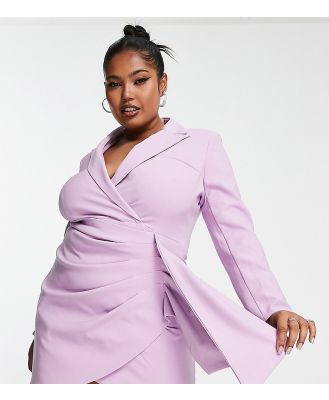 Lavish Alice Plus wrap blazer dress in lilac-Purple