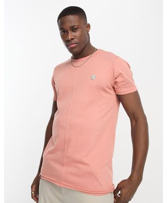 Le Breve boxy fit split seam t-shirt in pink