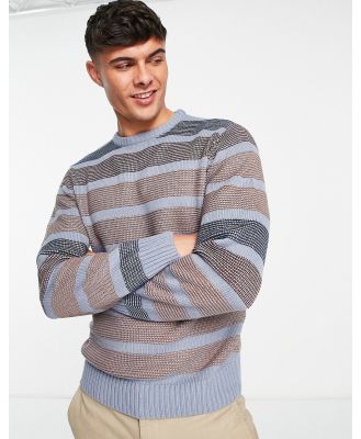 Le Breve colour wave knit jumper in light grey