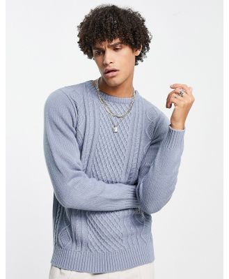 Le Breve diamond cable knit jumper in light grey
