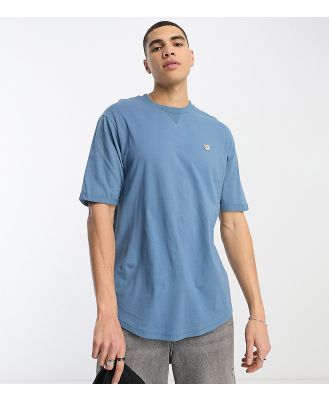 Le Breve Tall roll sleeve t-shirt in blue stone
