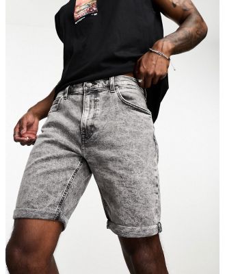 Lee 5 pocket straight denim shorts in acid grey