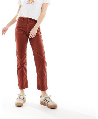 Lee Carol straight leg cord pants in rust-Red