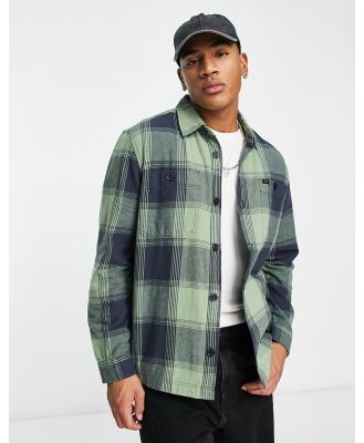 Lee check overshirt in green multi-Grey