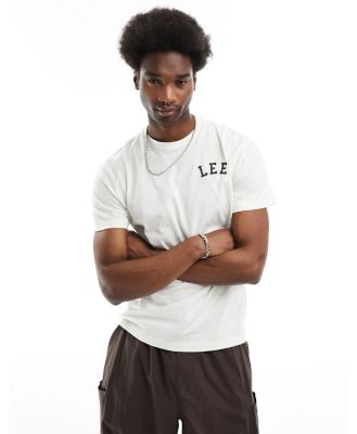 Lee chest arc logo relaxed fit t-shirt in ecru-White