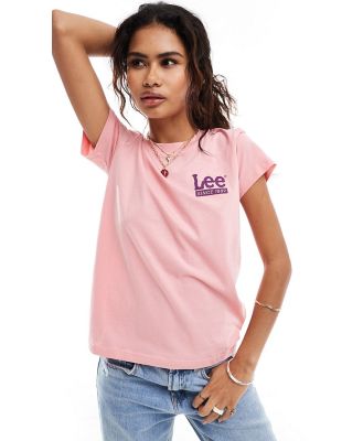 Lee Jeans logo tee in light pink