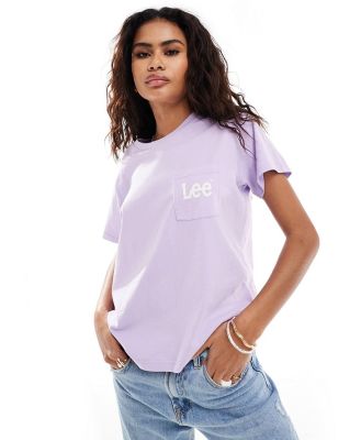 Lee Jeans pocket logo tee in lilac-Purple