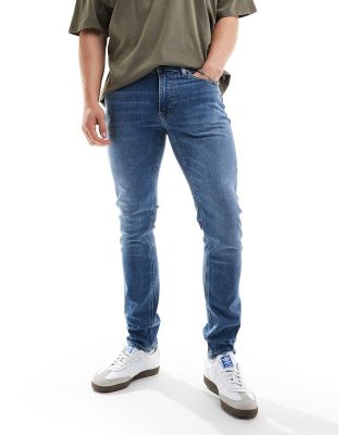Lee Luke slim tapered fit jeans in highland mid wash-Blue