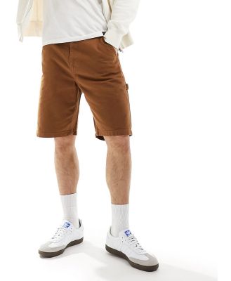 Lee straight fit canvas carpenter shorts in brown