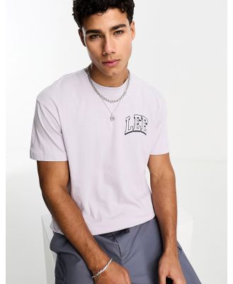 Lee varsity jersey tee in lilac-White