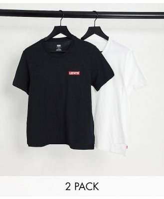 Levi's 2 pack t-shirt in white/black with babytab logo