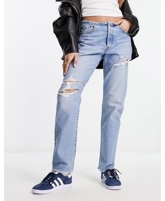 Levi's 501 jeans with mini waist in light wash blue